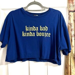 Fashion Nova Royal Blue Crewneck Top
